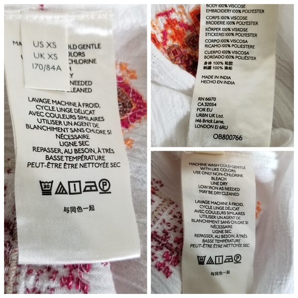 Free People Tunic Top Womens Size XS White Embroidered Ariana Boho Bohemian - Picture 10 of 11